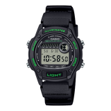 Casio Unisex Watch Digital Dial with Black Fabric Band, W-220H-1A3VDF