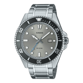 Casio Men's Watch Analog Grey Dial With Silver Stainless Steel Band, MDV-107D-8AVDF