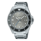 Casio Men's Watch Analog Grey Dial With Silver Stainless Steel Band, MDV-107D-8AVDF