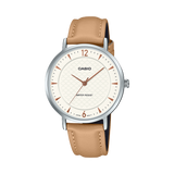 Casio Women's Watch Analog White Dial with Brown Leather Strap, LTP-VT04L-7A1DF