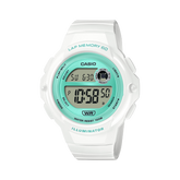 Casio Women's Watch Digital Green Dial with White Resin Band, LWS-1200H-7A3VDF