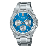 Casio, Men's Watch Analog, Blue Dial Silver Stainless Steel Band, MTP-1375D-2A2VDF
