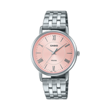 Casio, Women’s Watch Analog, Pink Dial Silver Stainless Steel, LTP-B110D-4AVDF