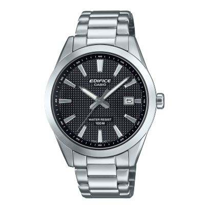Edifice Analog Men's Watch with Date Display with Black Dial and Stainless Steel strap,1AVDF