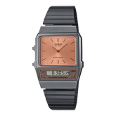 Casio Unisex Watch Analog-Digital Red Dial With Grey Stainless Steel Band, AQ-800ECGG-4ADF