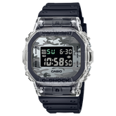 G-Shock Men's Watch Digital Transparent Dial with Black Resin Band, DW-5600SKC-1DR