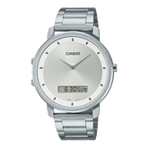 Casio,Men's Watch Analog-Digital, Silver Dial Silver Stainless Steel Band, MTP-B200D-7EDF