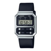 Casio, Men's Watch Vintage Collection Digital ,Black Dial Black Stainless Steel Band, A100WEGG-1ADF