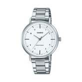 Casio Women's Watch Analog White Dial with Silver Stainless Steel Band, LTP-VT03D-7BDF