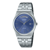 Casio Men's Watch Analog Blue Dial with Silver Stainless Steel Band, MTP-B146D-2AVDF