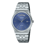 Casio Men's Watch Analog Blue Dial with Silver Stainless Steel Band, MTP-B146D-2AVDF