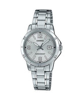 Casio, Women’s Watch Analog, Silver Dial Silver Stainless Steel Band, LTP-V004D-7B2UD