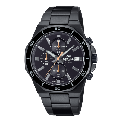 Edifice men analog watch, black dial with comfortable strap, model GS-EFV-640DC-1AVUDF, Bahrain