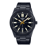 Casio, Men’s Watch Analog, Black Dial Black Stainless Steel Band, MTP-VD02B-1EUDF