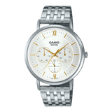 Casio,Men's Watch Analog,White Dial Silver Stainless Steel Band, MTP-B300D-7AVDF