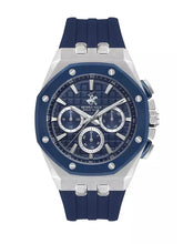 Beverly Hills Polo Club Men's Analog Watch, Blue Dial Multi-Function With Blue Silicon Strap, BP3624X.851