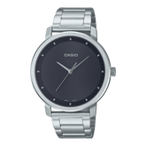 Casio, Men’s Watch Analog, Black Dial Silver Stainless Steel Band, MTP-B115D-1EVDF