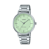 Casio Women's Watch Analog Green Dial with Silver Stainless Steel Band, LTP-VT03D-3BDF