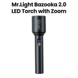 Mr. Light Rechargeable Flashlight 2.0-1060 Lumens with Telescopic Zoom Function, BAZOOKA20