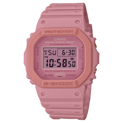 G-shock women's Watch Digital Dial with Pink Resin Band,DW-5610SL-4A4DR
