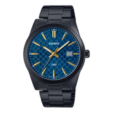 Casio, Men’s Watch Analog,Blue Dial Black Stainless Steel Band, MTP-VD03B-2AUDF