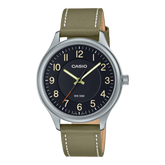 Casio, Unisex Watch Analog , Black Dial Brown Leather Band, MTP-B160L-1B2VDF