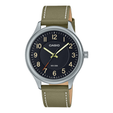 Casio, Unisex Watch Analog , Black Dial Brown Leather Band, MTP-B160L-1B2VDF