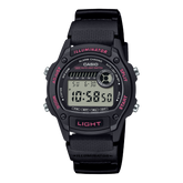 Casio Unisex Watch Digital Dial with Black Fabric Band, W-220H-1A2VDF