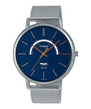 Casio, Men’s Watch Analog, Blue Dial Silver Stainless Steel Mesh Band, MTP-B105M-2AVDF