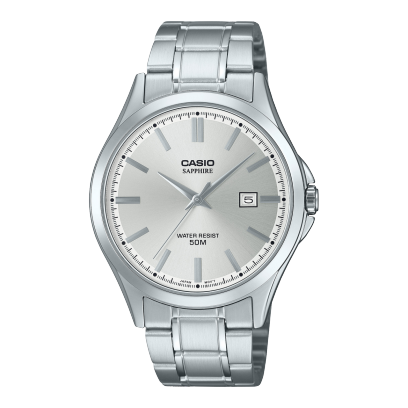 Casio men analog watch, silver-1 dial with stainless steel band, model CS-MTS-115D-7AVDF, Bahrain
