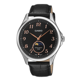 Casio Men's Watch Analog Black Dial With Black Leather Band, MTP-M110D-1AVDF