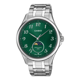 Casio Men's Watch Analog Green Dial With Stainless Steel Band, MTP-M110D-3AVDF
