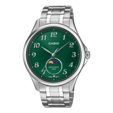 Casio Men's Watch Analog Green Dial With Stainless Steel Band, MTP-M110D-3AVDF