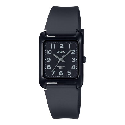 Casio men analog watch, black dial with black resin strap, model CS-MTP-B175-1BVDF, Bahrain