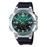 Casio Men's Watch Analog-Digital Green Gradient Dial with Black Resin Band, AMW-870A-3AVDF