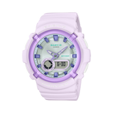 Baby-G Women's Watch Analog-Digital Silver Dial with Purple Resin Band, BGA-280SW-6ADR