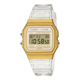 Casio Men's Digital White and Gold Dial With White Resin Band, F-91WS-7A2DF