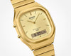 Casio Vintage Unisex Watch Analog-Digital Golden Dial With Golden Stainless Steel Band,AQ-240EG-9ADF