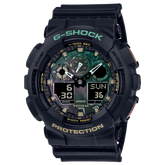G-Shock Men's Watch Analog-Digital Black Dial Black Resin Band, GA-100RC-1ADR