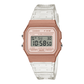 Casio Men's Digital White and Gold Dial With White Resin Band, F-91WS-7A2DF