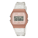 Casio Men's Digital White and Gold Dial With White Resin Band, F-91WS-7A2DF