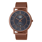 Casio, Men’s Watch Analog, Black Dial Rose Gold Stainless Steel Mesh Band, MTP-B120MR-8AVD