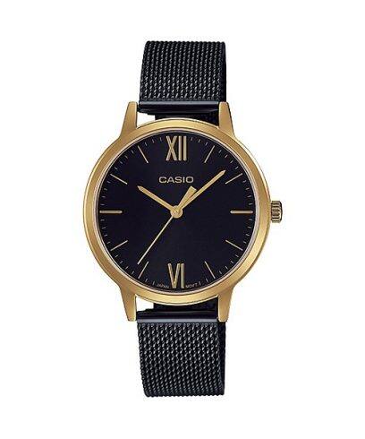 Casio men analog watch, black dial with comfortable strap, model CS-LTP-E157MGB-1BD, Bahrain