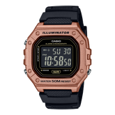 Casio Men's Watch Digital Dial Rose Gold Case with Black Resin Strap, W-218HM-5BVDF
