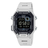 Casio Bluetooth Step Tracker Men's Watch Digital Dial With White Resin Strap, WS-B1000-8BVDF