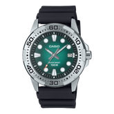 Casio Men's Watch Analog Green Dial With Black Resin Band, MTD-140-3AVDF