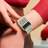 Casio Calculator Unisex Watch Digital Dial with Beige Resin Strap, CA-53WB-8BDF