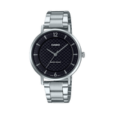 Casio Women's Watch Analog Black Dial with Silver Stainless Steel Band, LTP-VT04D-1ADF