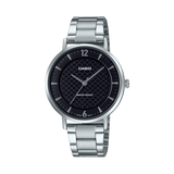 Casio Women's Watch Analog Black Dial with Silver Stainless Steel Band, LTP-VT04D-1ADF