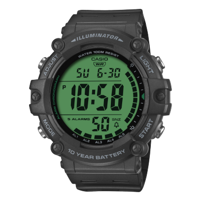 Casio men analog watch, green dial with black resin band, model CS-AE-1500WHC-1AVDF, Bahrain